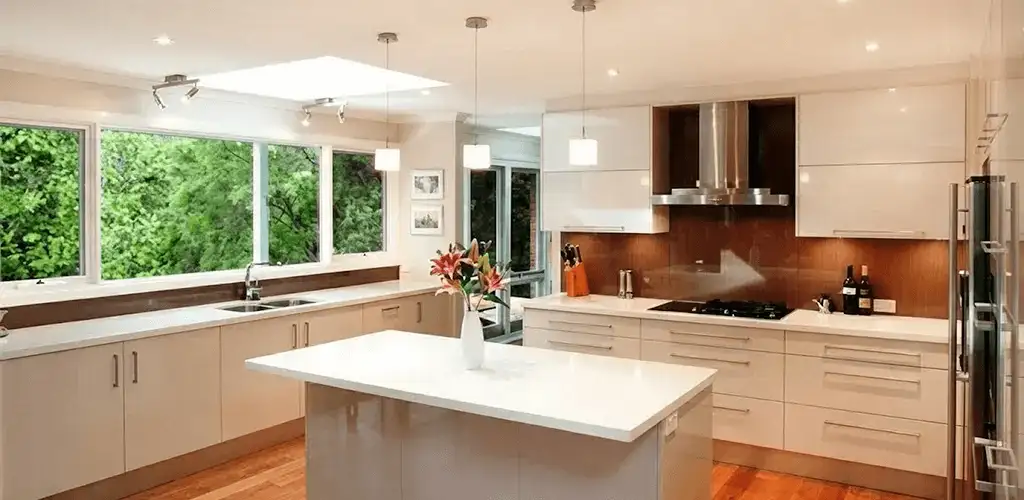 Kitchen cabinet refacing and remodel results in a modern kitchen in St Paul, MN