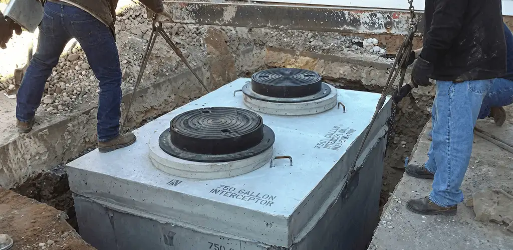 Grease trap installation for a commercial property drainage system in St Paul, MN