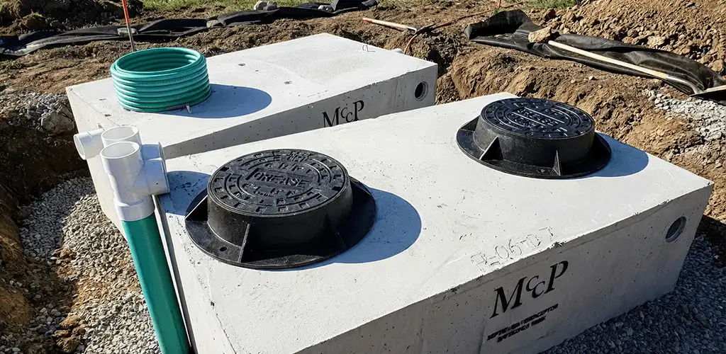 Grease trap installation unit set in place for drainage protection in St Paul, MN